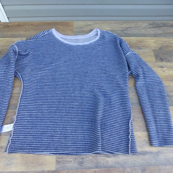 Stateside long sleeve sweatshirt S Rayon Made in USA Reversible stripe wide crew - Picture 2 of 12
